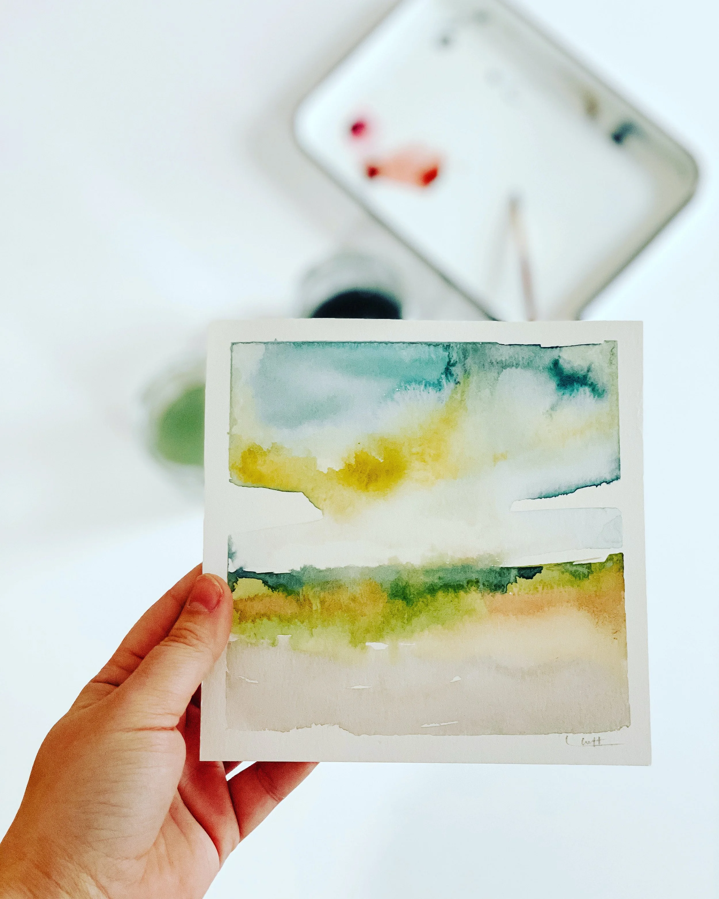 Abstract Mini Landscapes Watercolor with Rochester Brainery