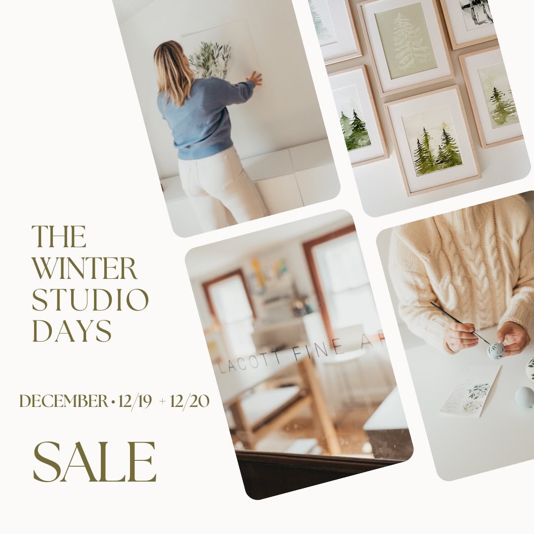 It&rsquo;s the studio shopping days time of year. This Friday and Saturday, I am opening my studio space for your last-minute shopping needs! 

Can&rsquo;t make it in person? Enjoy the winter sale on my website until 12/25! 20% off site-wide, with fr