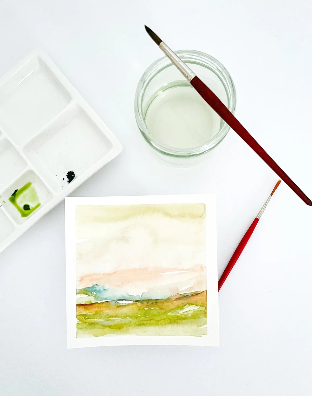 Abstract Mini Landscapes Watercolor with Shoppe at 18 Mile Creek