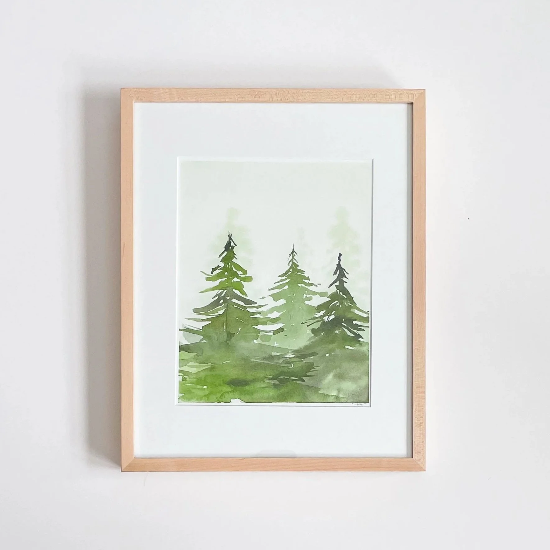 Evergreen+2-+Original+Watercolor+-+11%2522x14%2522-+Maple+Frame-LaCott+Fine+Art-1.jpg