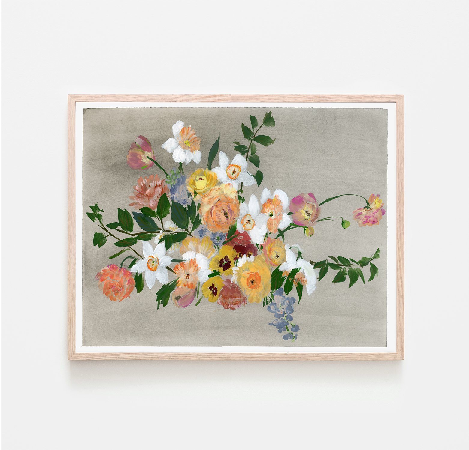 Daffodil Arrangement-Horizontal-floating-skinny-wood-raw-frame.jpg