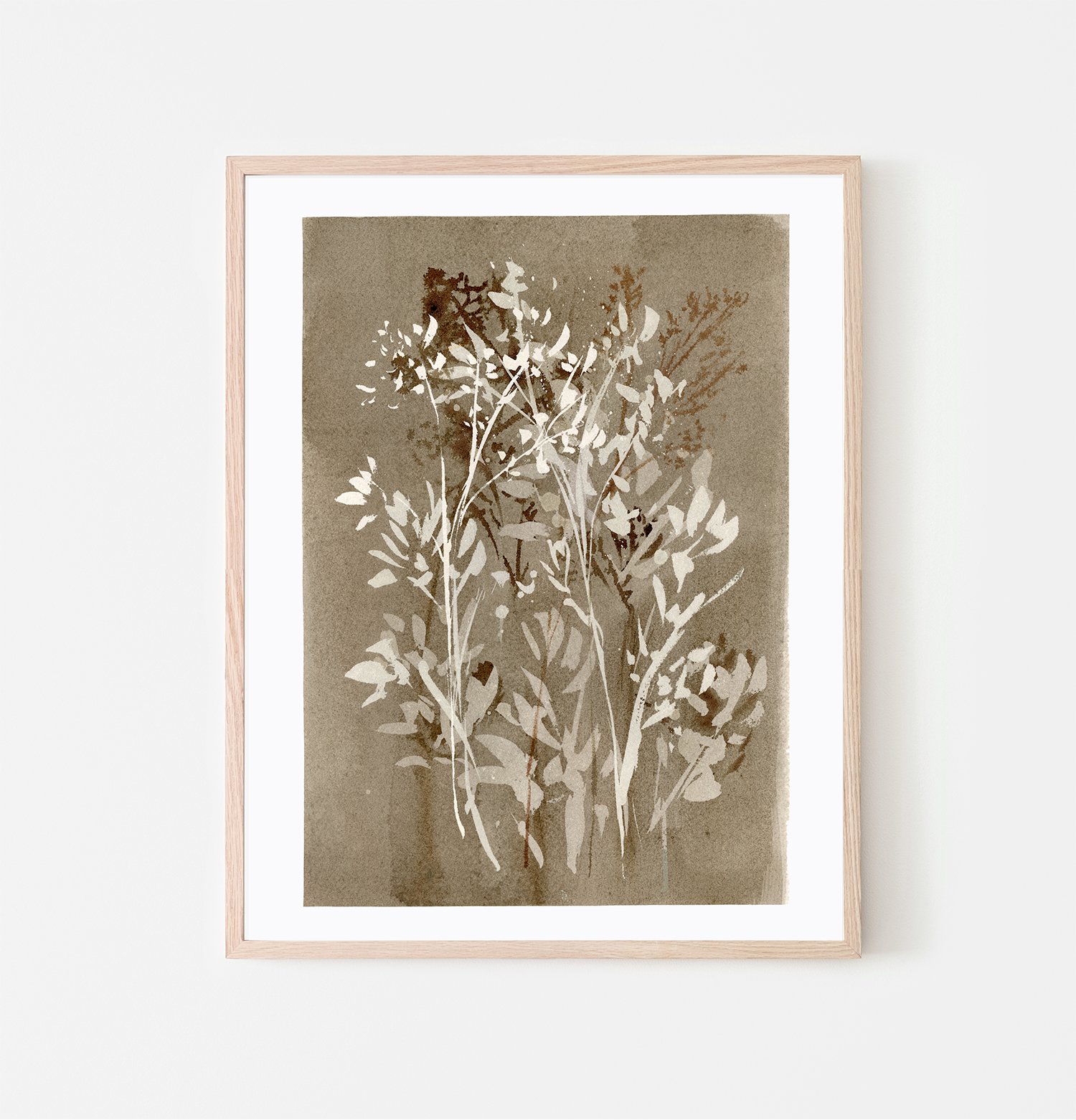 Mono Floral 2 •  Watercolor Print