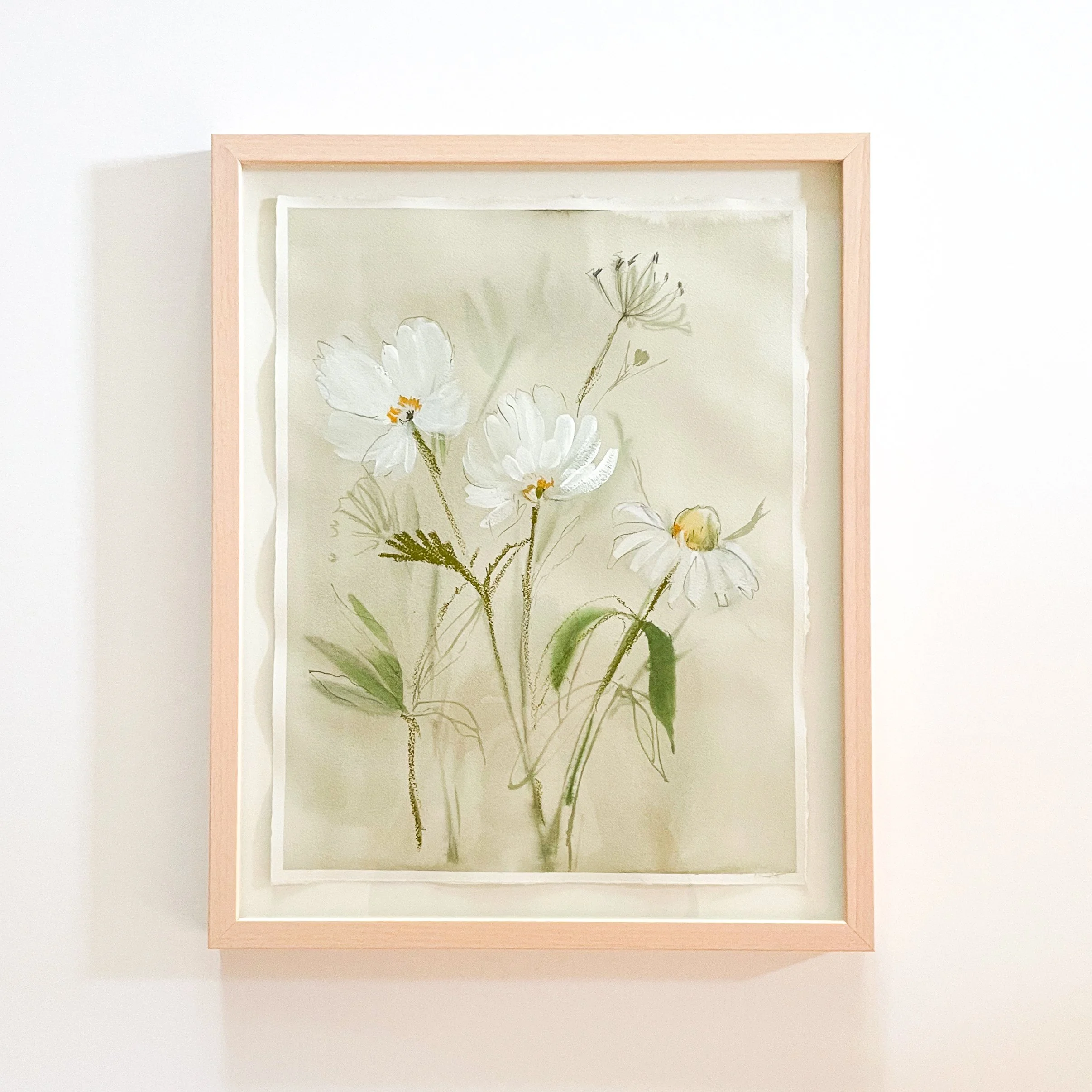 Muted White Florals 1 Original