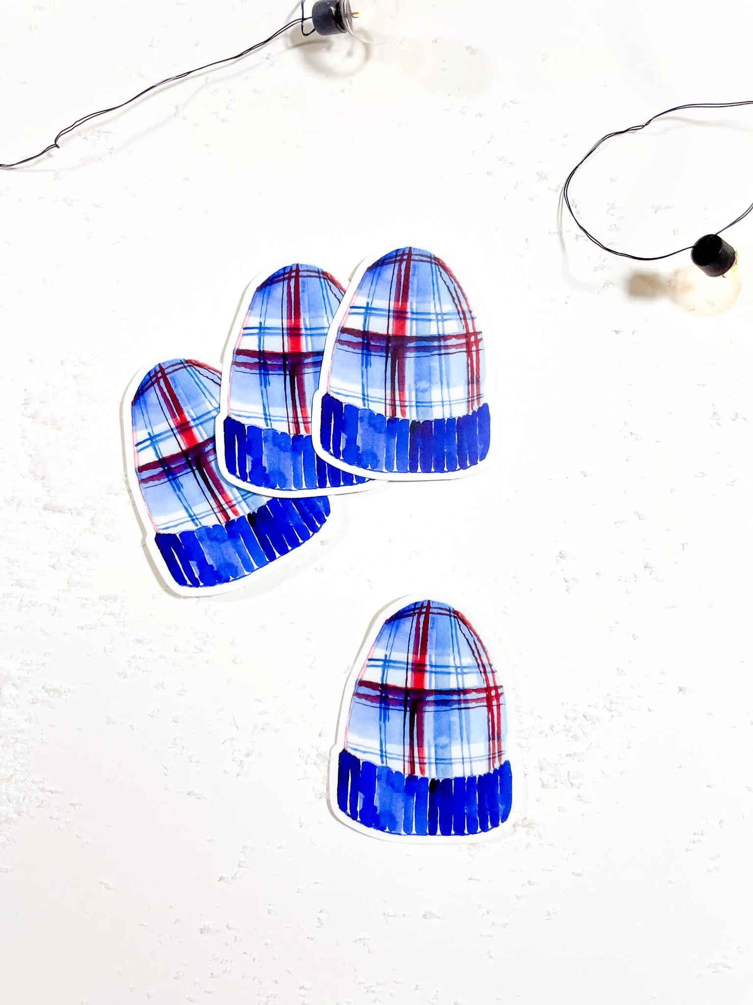 Buffalo Plaid Winter Hat Vinyl Sticker