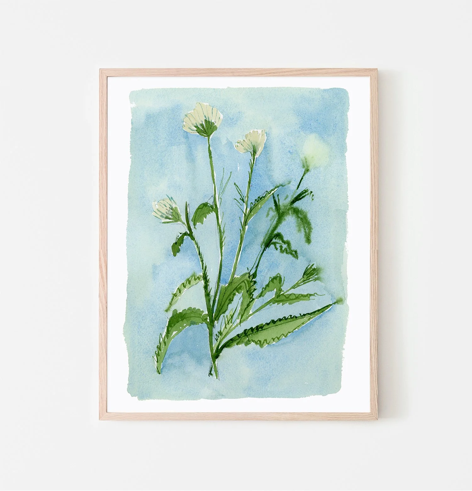 White Garden Floral •  Watercolor Print