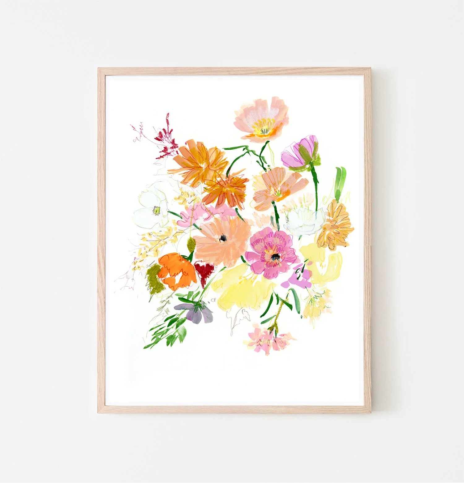 Pastel Arrangement Left • Gouache Print