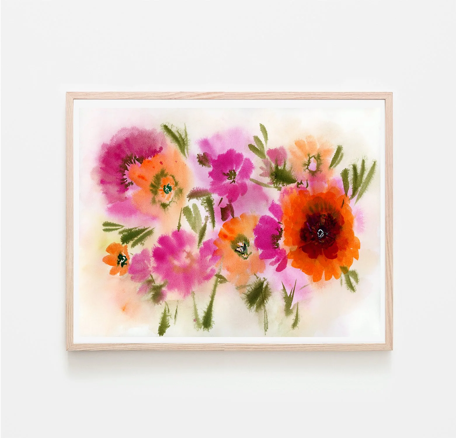 Magenta Ink Cosmos 2 •  Watercolor Print