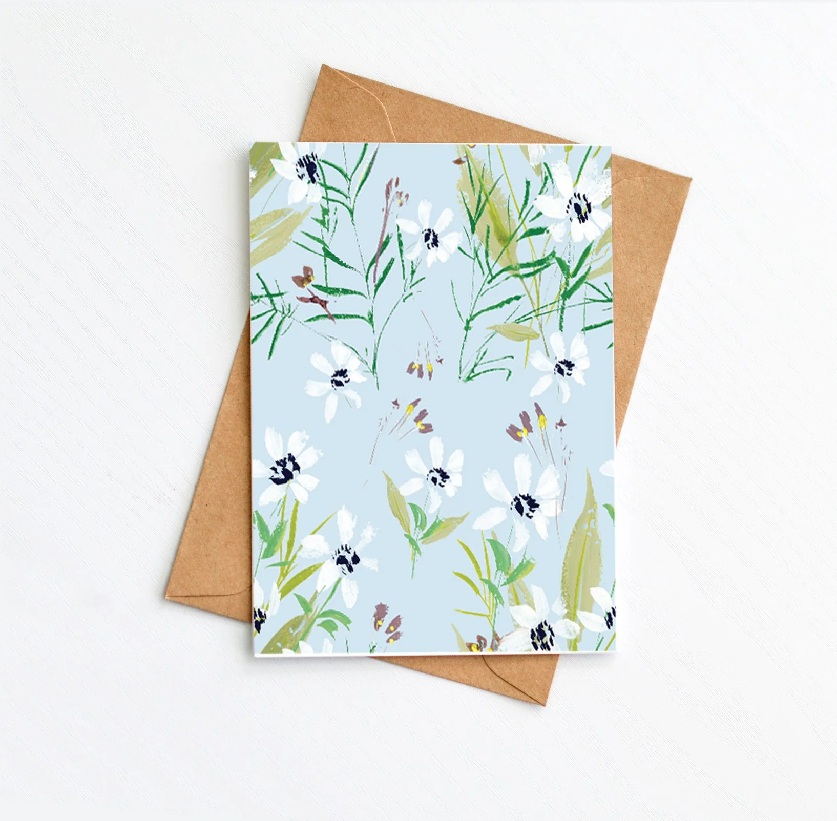 White Anemone Blue Pattern-card-stock-kraft-envolope-vertical.jpg