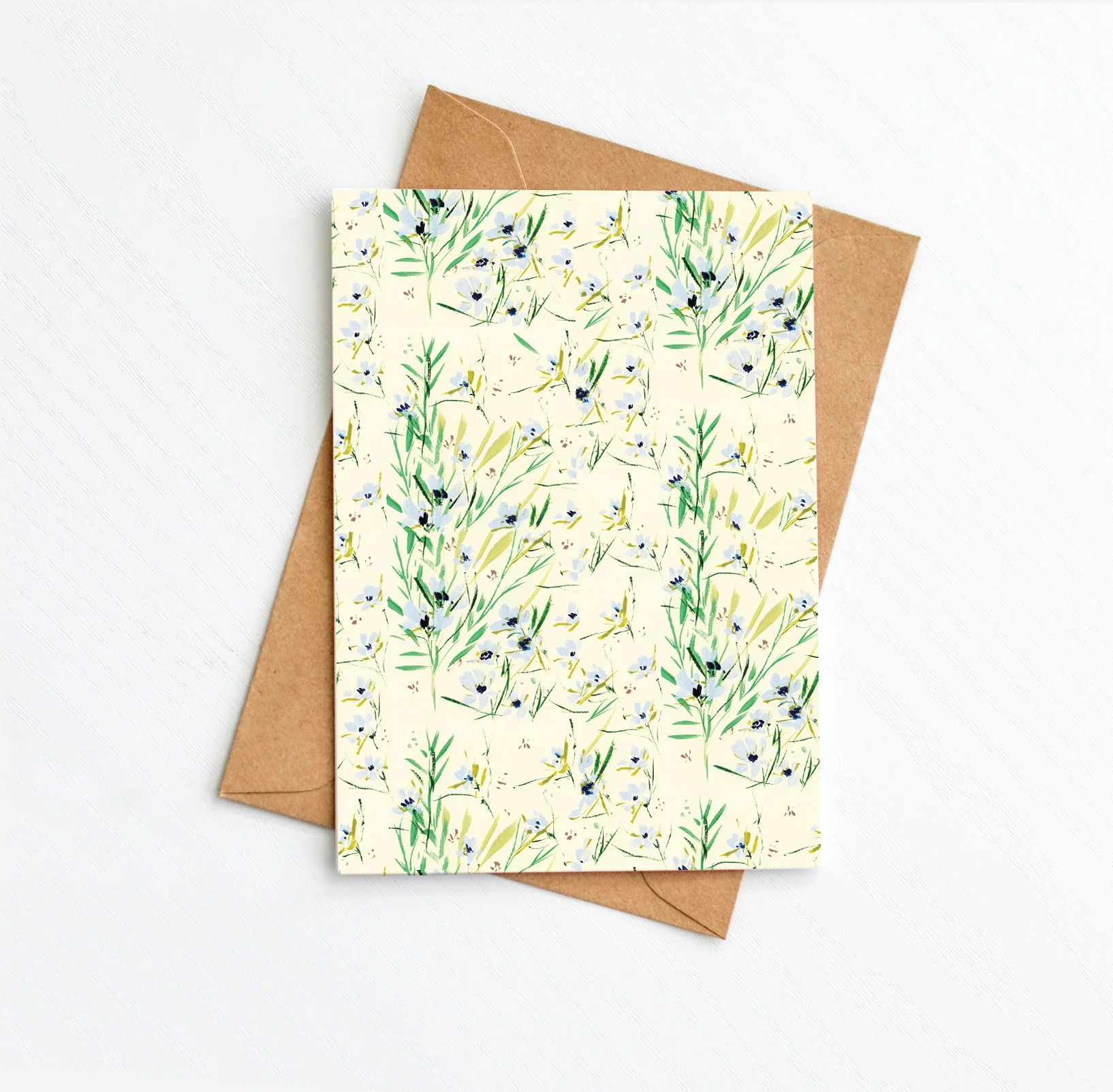 Florals in Ivory Pattern - Holiday Card