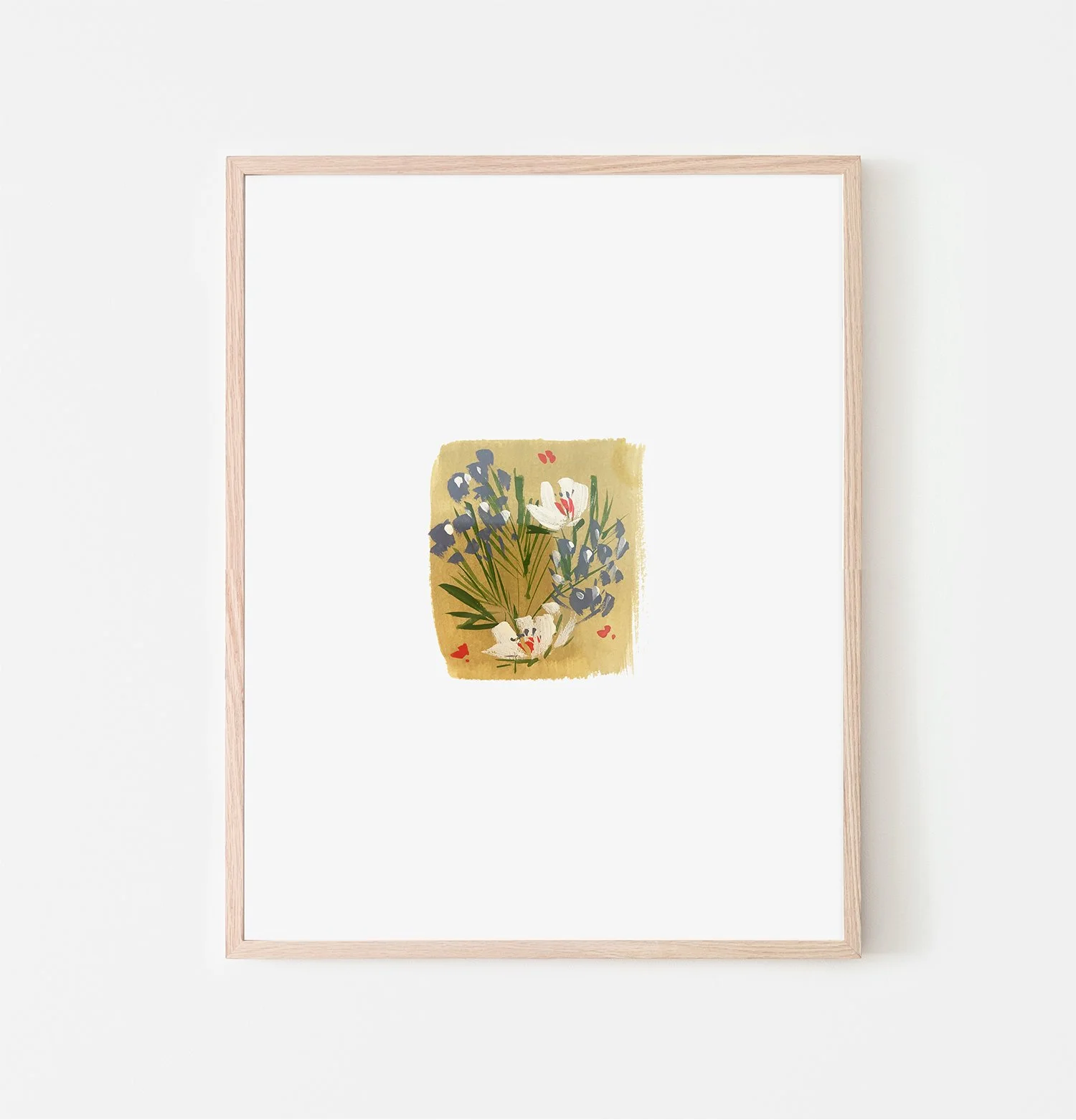 Mini Cream Florals •  Gouache Print