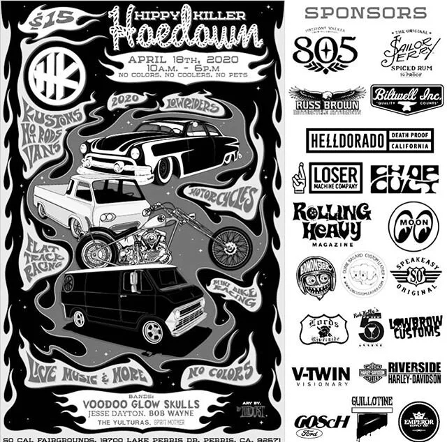 Saturday April 18th catch us at @hkhoedown ! Live music, custom cars and motorcycle show Going on all day 10AM to 6PM, see you there 🤘🏻