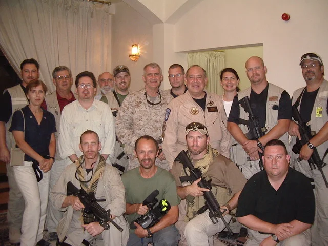 In Iraq with Under Secretary of Homeland Security, Director of USCIS and Lt Col. Ollie North.