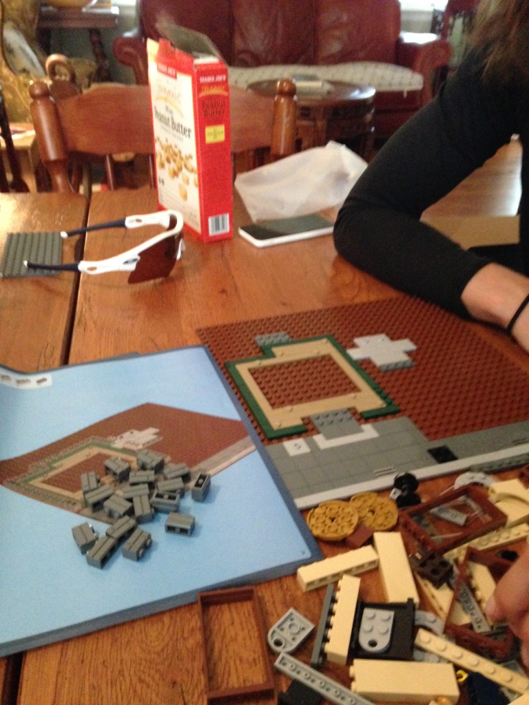 Lauren & I built legos in our downtime.