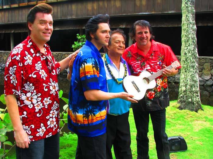 Donny with Elvis' friend in Hawaii at the Coco Palms, Larry Rivera..jpg
