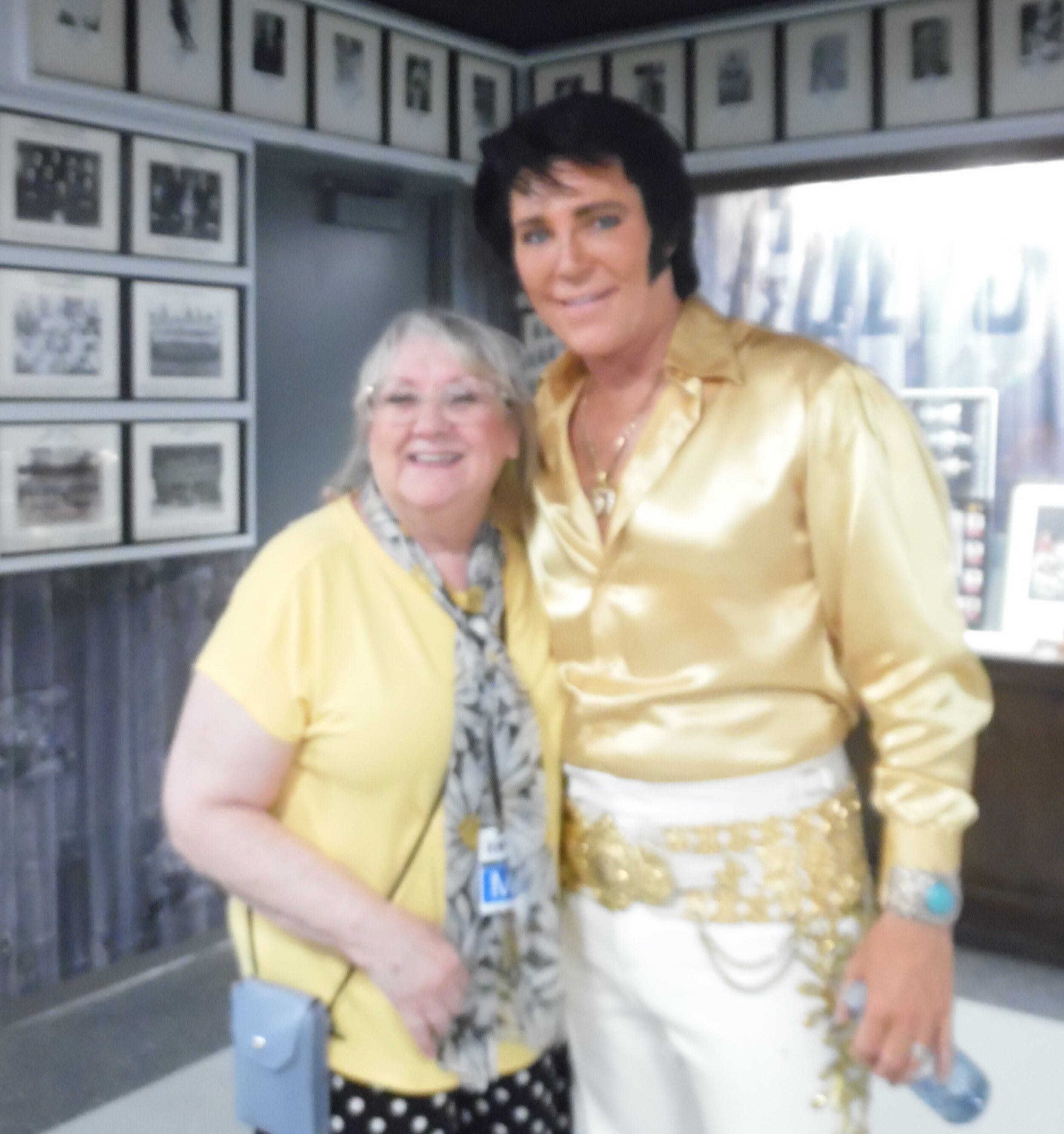 SIDEBURNS editor, Carolyn MacArthur, with Ultimate ETA Gordon Hendricks at the 2019 Collingwood Elvis Festival.