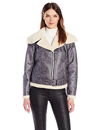 Kenneth Cole New York Women's Faux Shearling Jacket with Asymmetrical Zipfront.jpg
