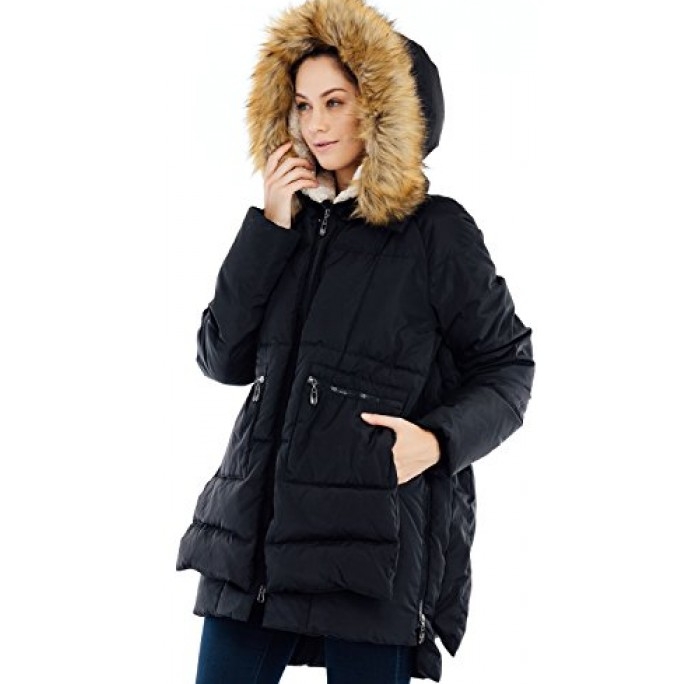 Valuker Women's Down Coat With Fur Hood 90% Down Parka Puffer Jacket
