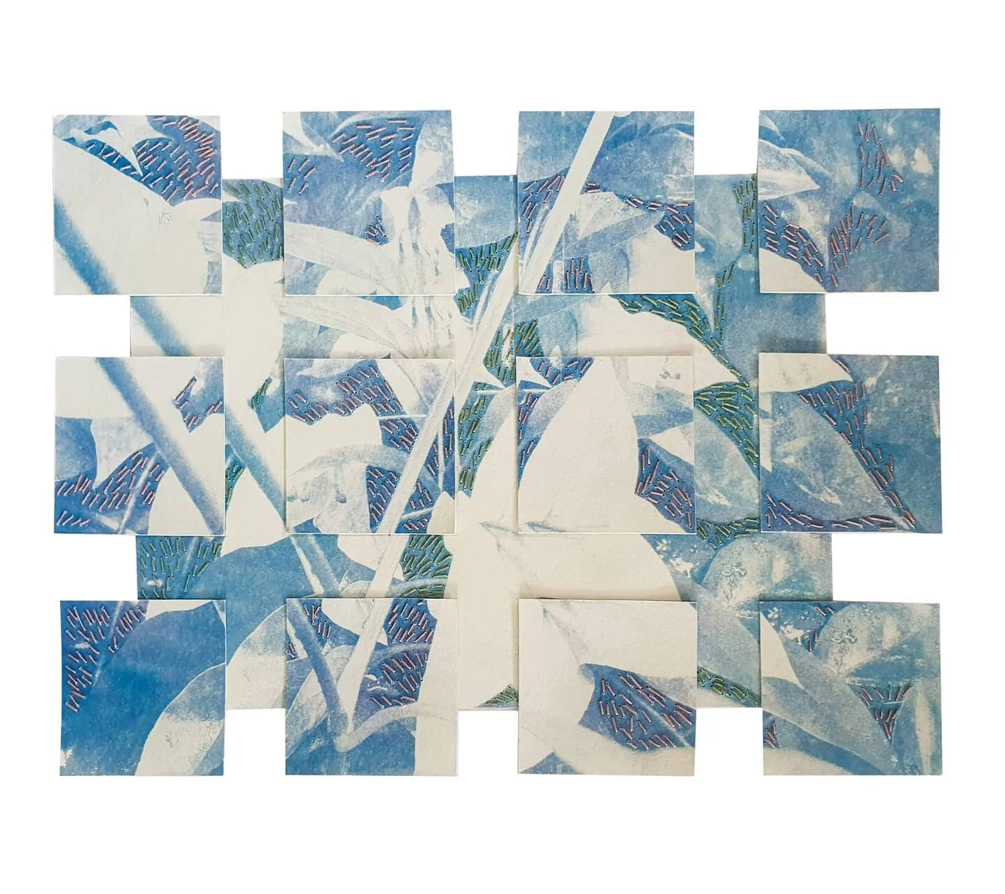 Overgrown 4 🌱
Thread and cyanotype on paper 
10.25 x 14 in 
.
.
.
The #cyanotype obsession continues!