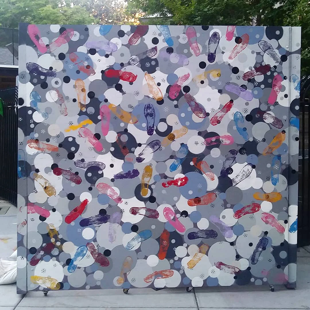 Painted live during Concert in the Park and is on display at 10th and J street in Sacramento. 2018 8’x8’