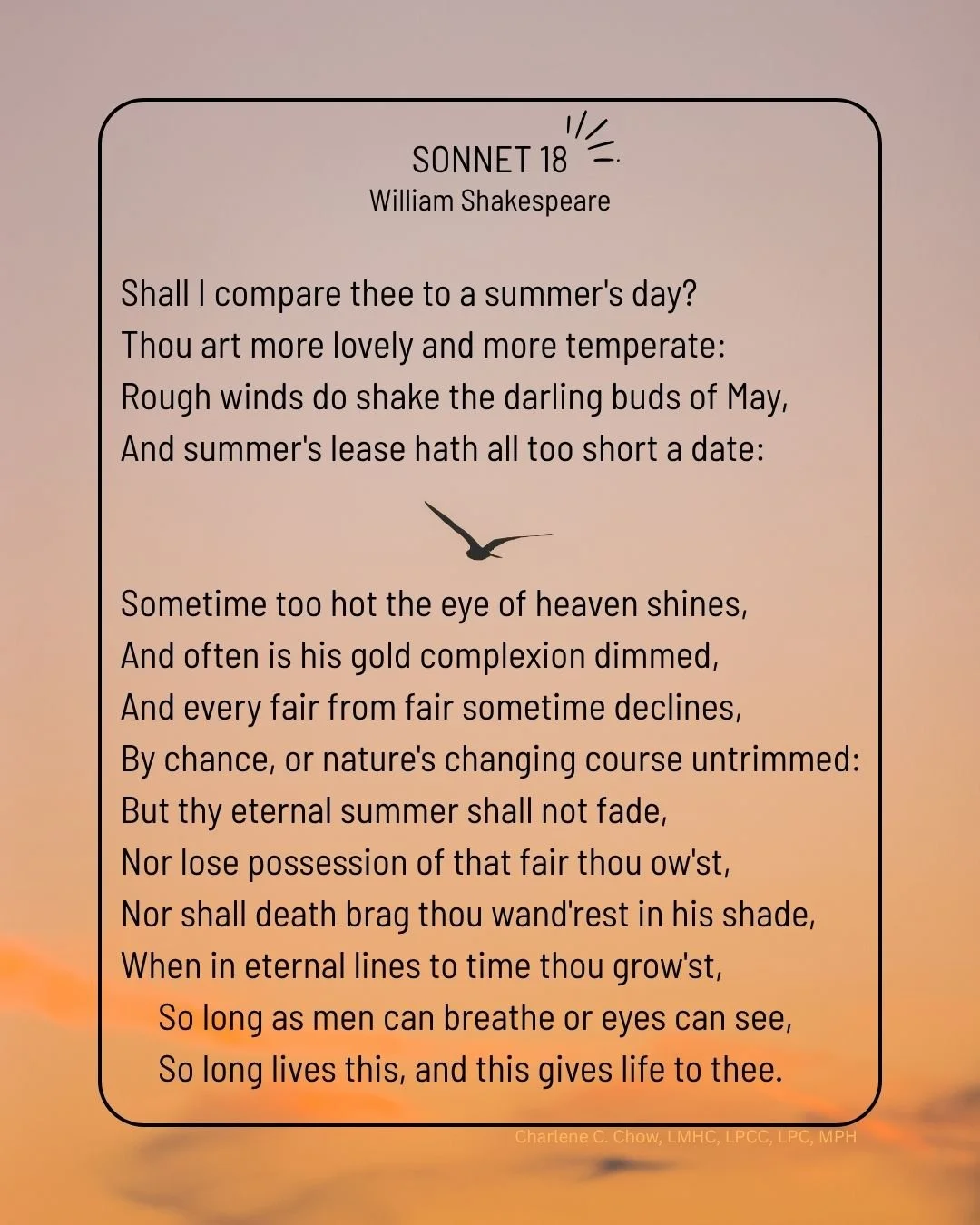 "Sonnet 18" by William Shakespeare