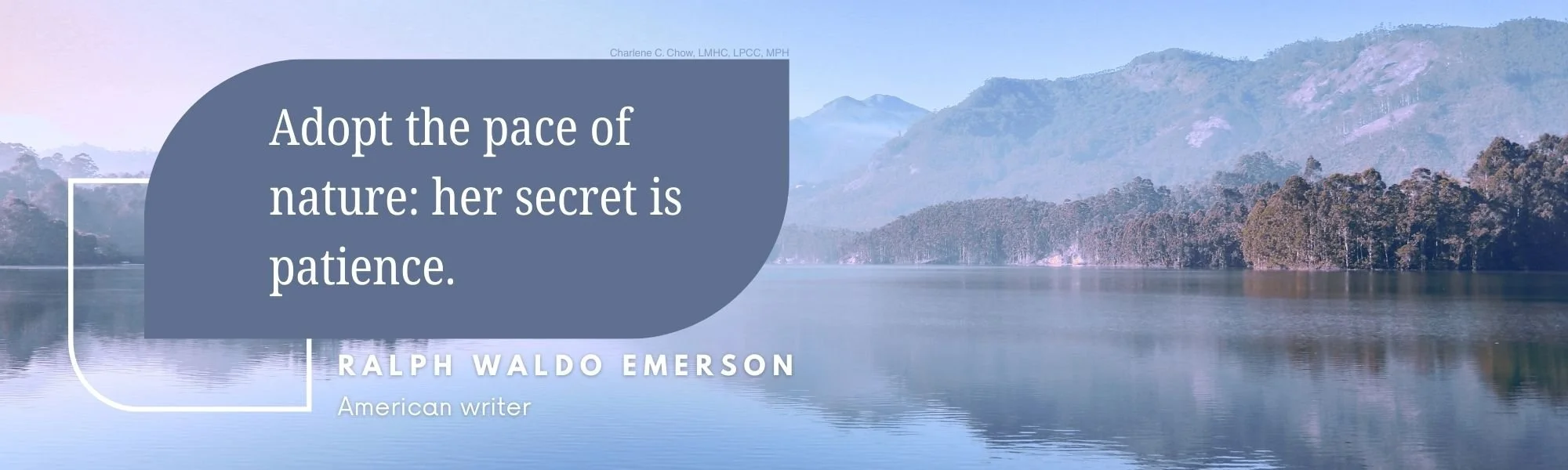 Quote about nature's pace by Ralph Waldo Emerson