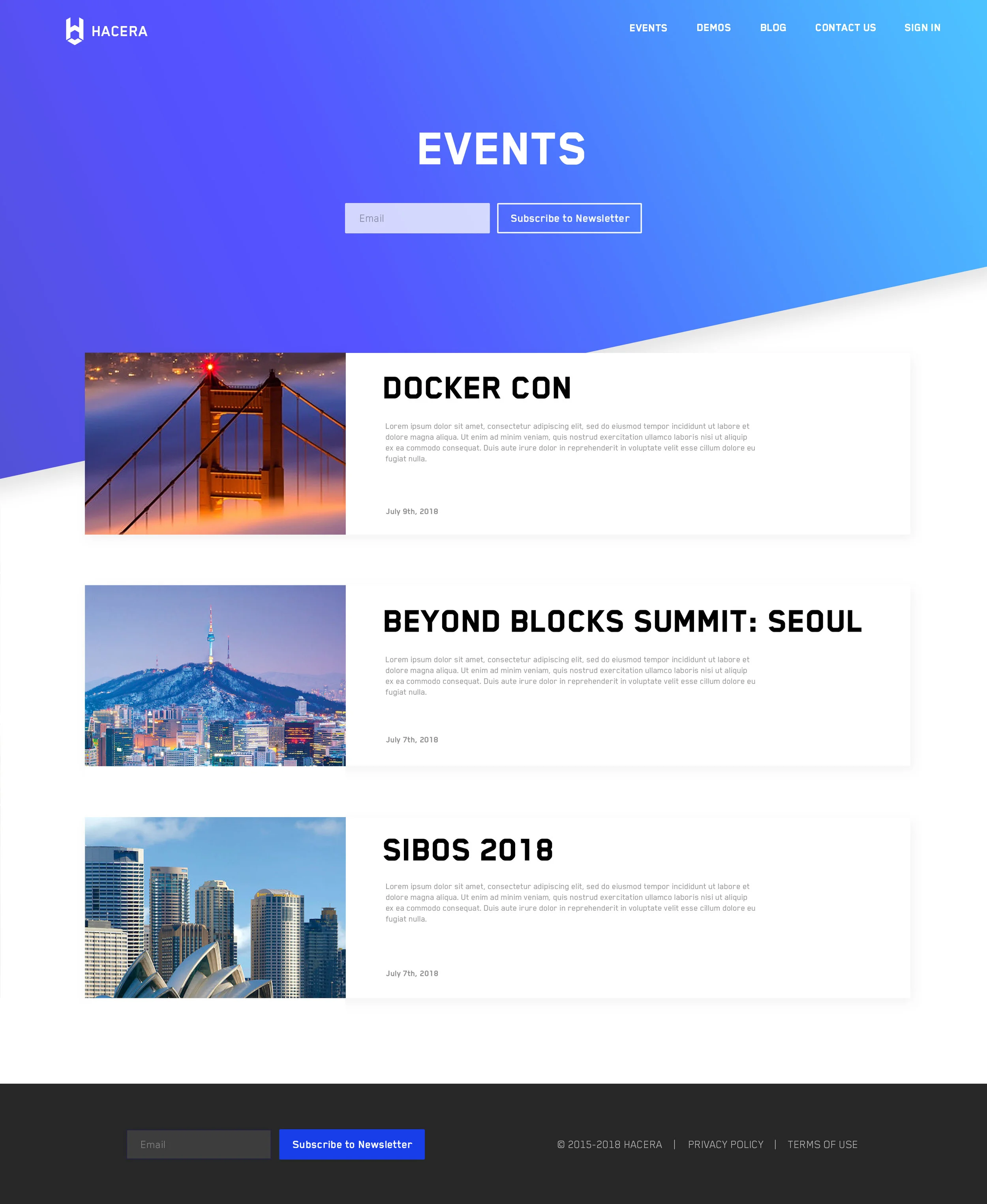 Events Page