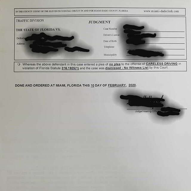 Ticket dismissed!! Just a reminder we handle traffic tickets too! We are here for our clients and fight for the best result in every case. #jotlawfirm #traffic #ticket #court #dismissed #law #legal