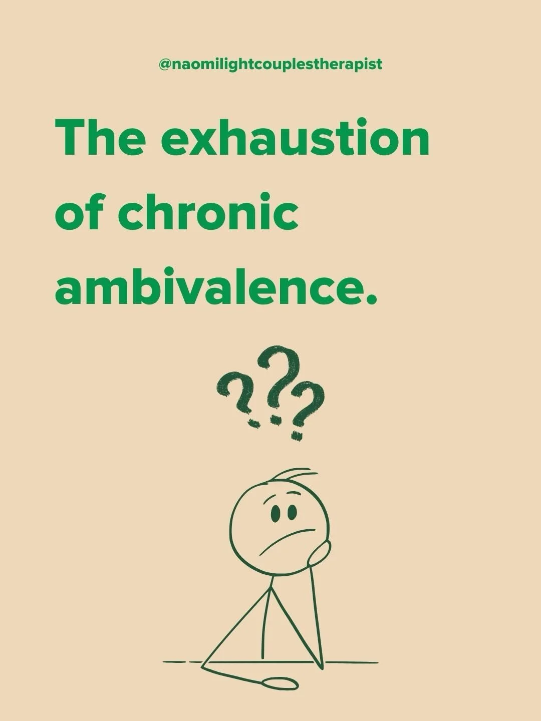 Relationship ambivalence is like a mental tug-of-war that never ends. 🧠 It&rsquo;s the &ldquo;frozen hostility&rdquo; mixed with the small, sweet moments that keep you stuck.

If you&rsquo;re tired of ruminating and ready for a resolution, join me o