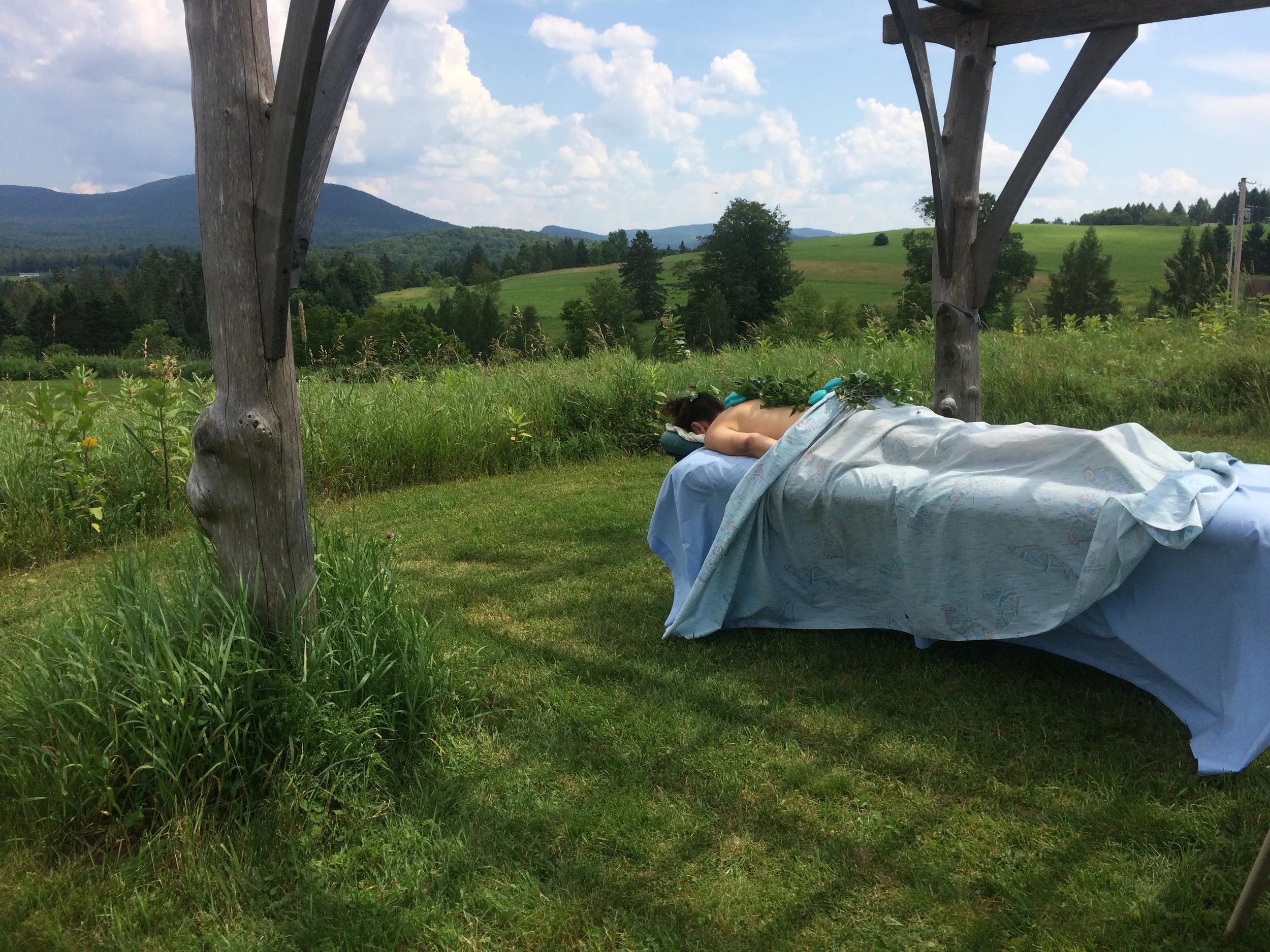 Cupping outdoors at the height of Vermont summer