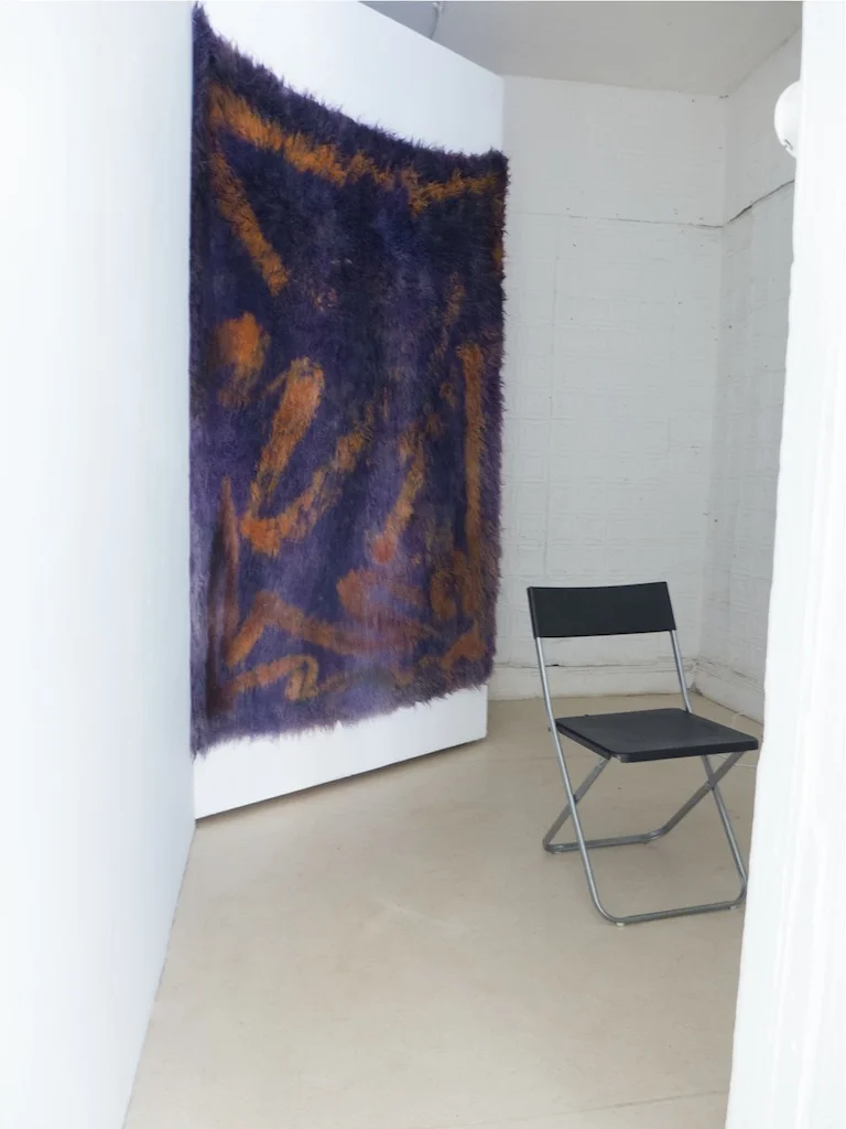 Cabbage Formal, 2016, wool rug, logwood dye, acid dye, gel.