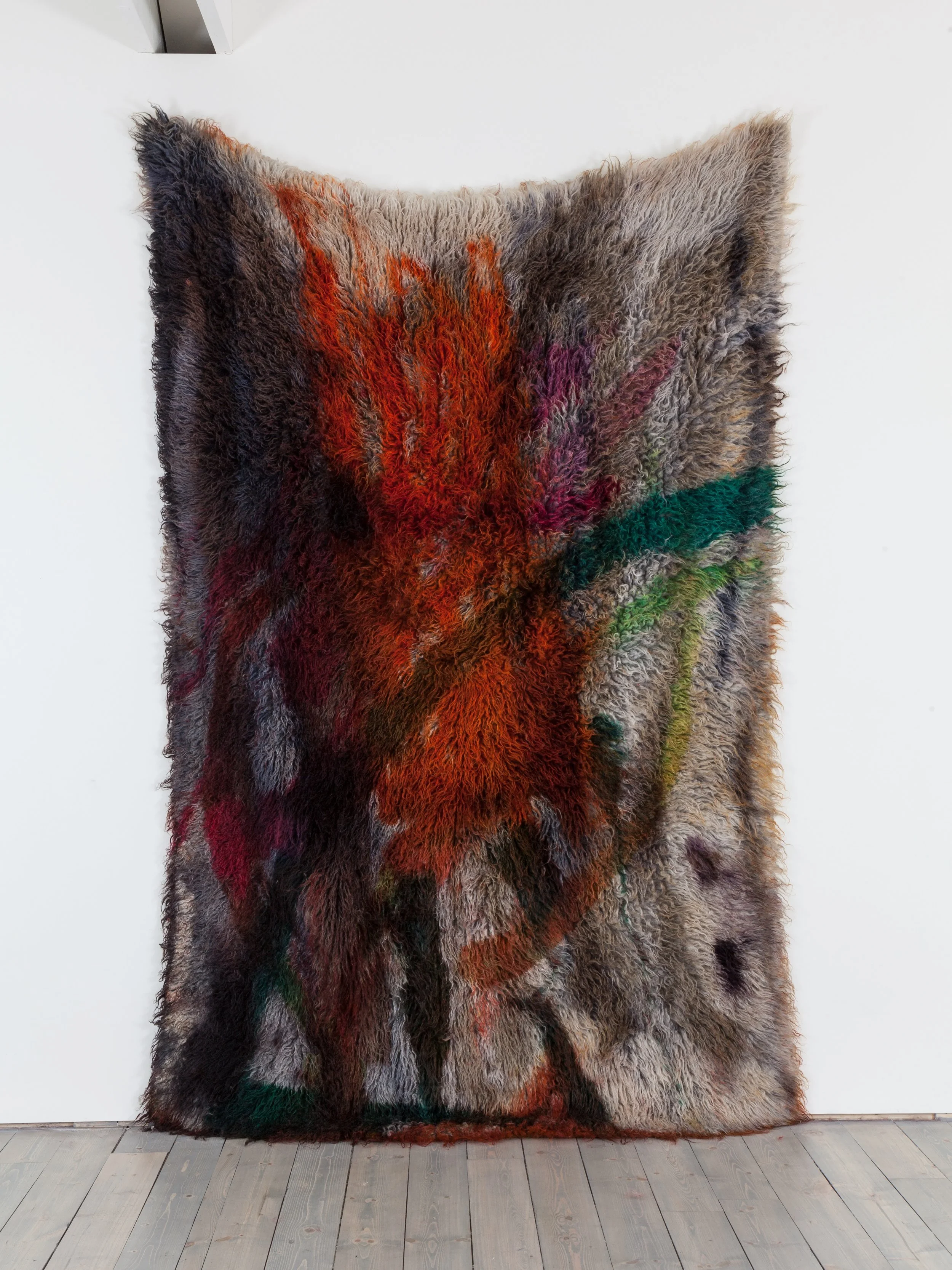 Schemes, 2014, acid dye, dye stripper, wool rug, 5’x8’