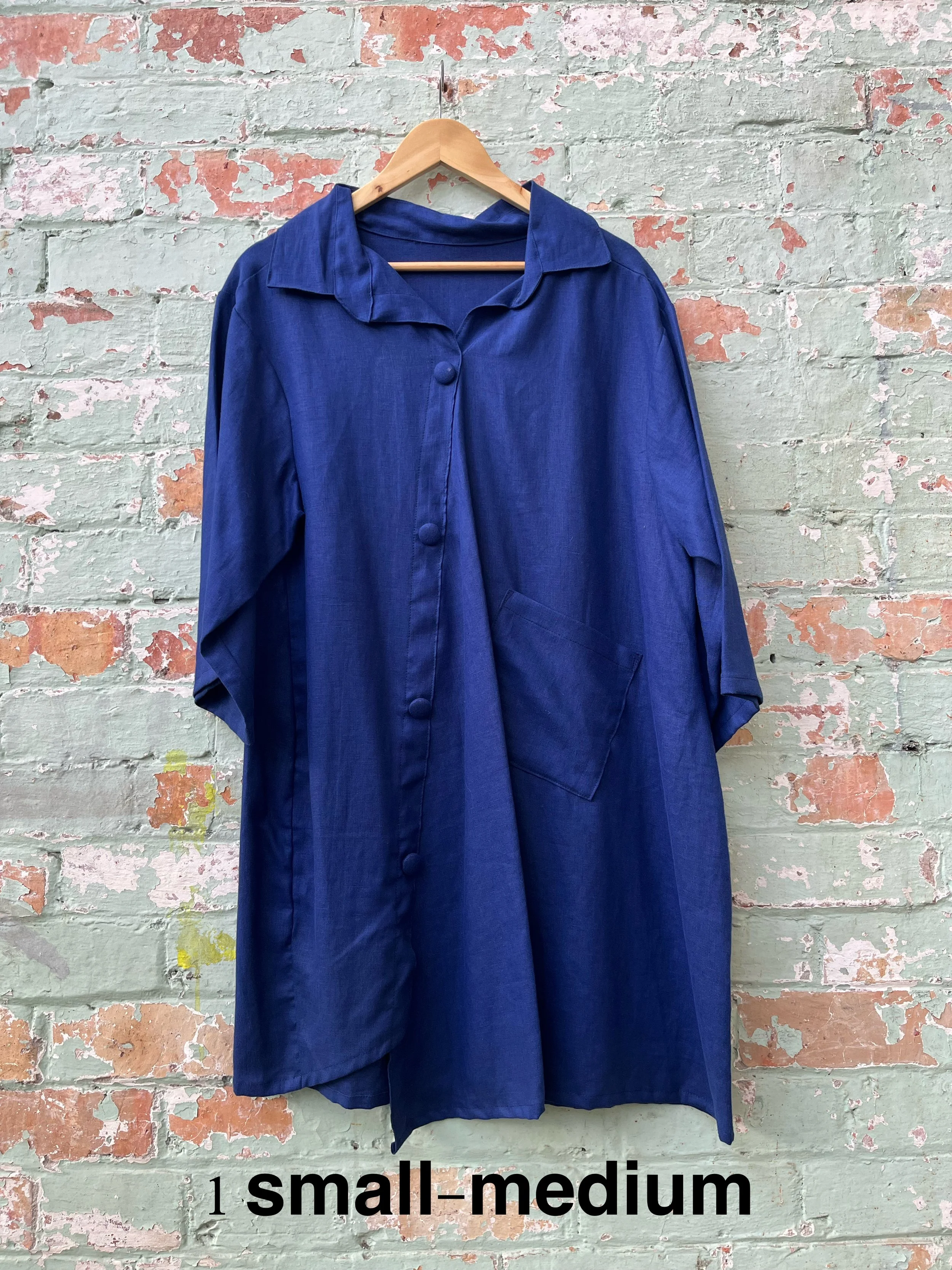 Electric blue linen dress.JPG