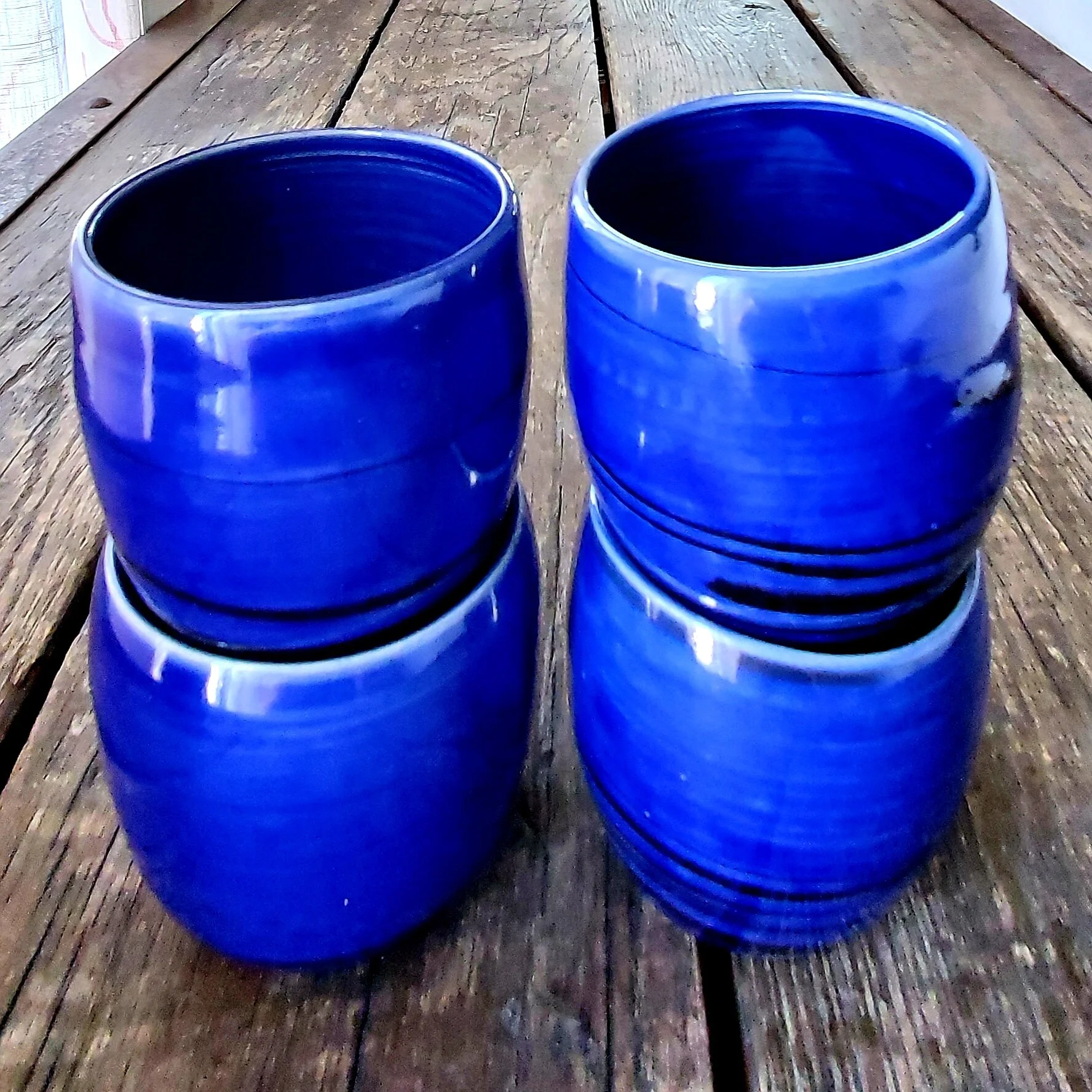 Brilliant blue mugs
