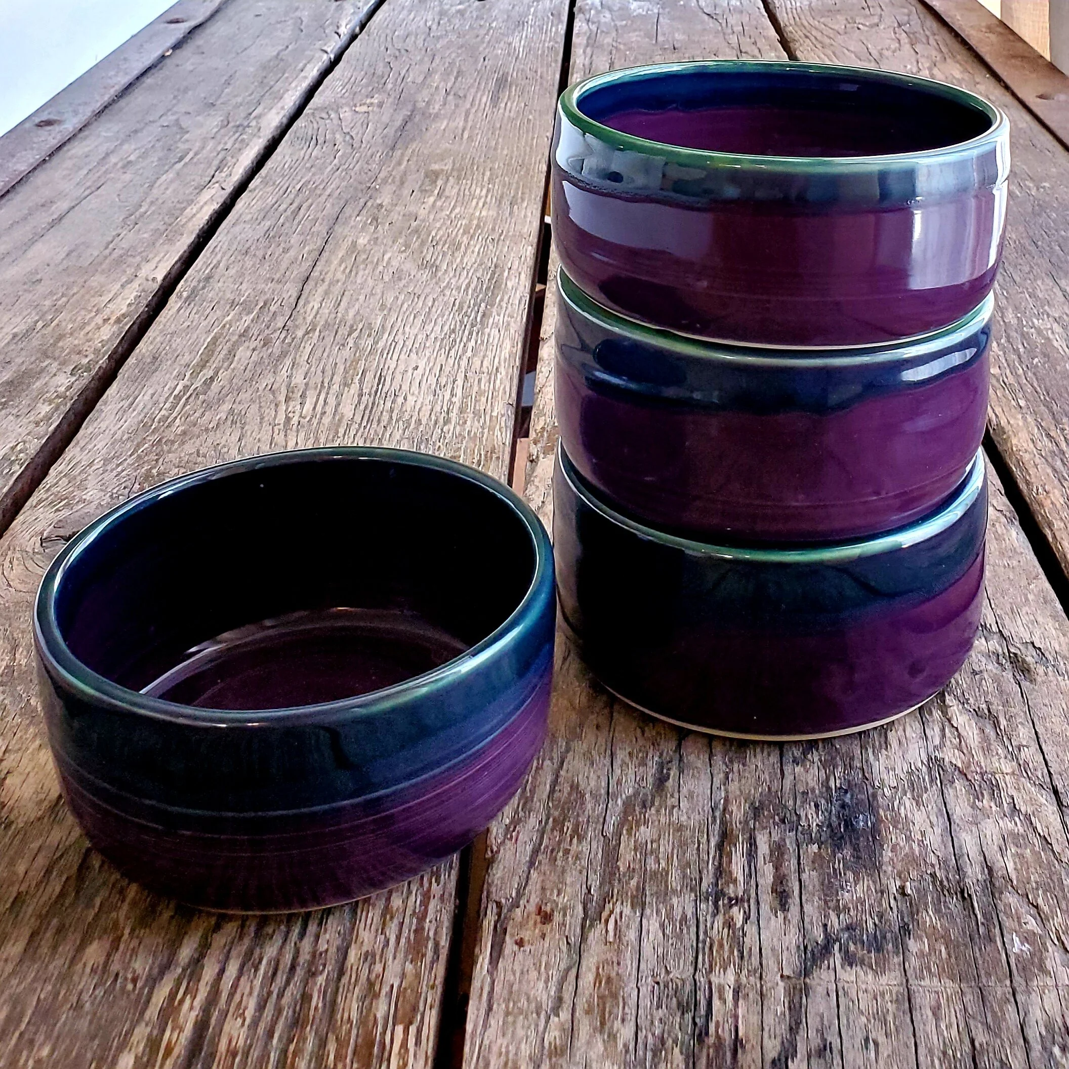 Eggplant serving bowls