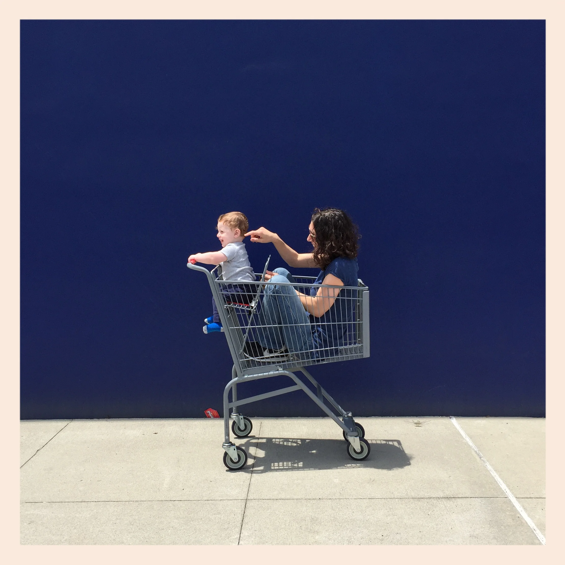 in the cart with mommy