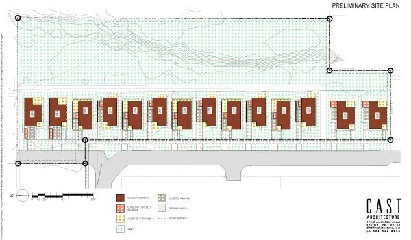 Graphic courtesy of CAST architecture The housing trust is still working out details of the site plan for Twisp. The development will accommodate up to 15 homes.
