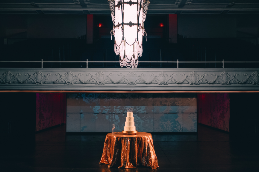 I had about 45 seconds to stand and take this in before I had to orchestrate a complete venue flip from ceremony to reception. How could I not be in awe of this; a simple cake by Bittersweet Confections made to look like a piece of art. I convinced Mark and Whitney to lower the chandelier and make this the focal point of the room, there were no regrets. Captured by: Dark Roux