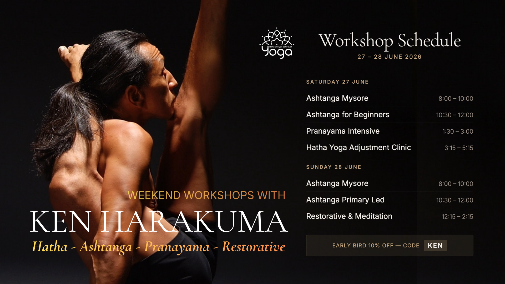 Ken Harakuma Weekend Workshops — June 27 &amp; 28, 2026