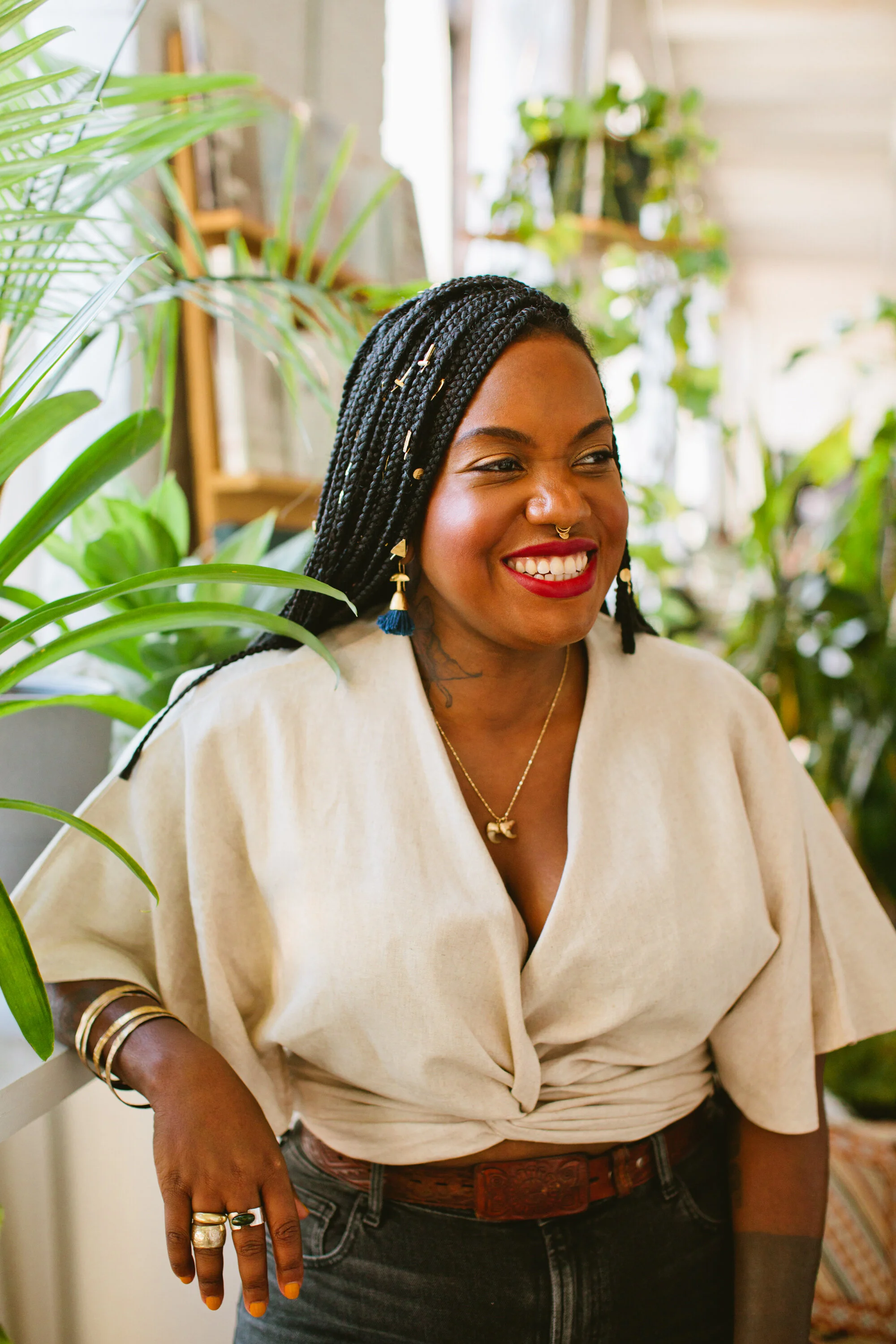  Client: Alicia Goodwin | Owner and Designer of Lingua Nigra Jewelry  Photographer: Anjali Pinto  Makeup Artist: Yvette Oduro  Hair: Bibsy of Glow On Hair Salon  Hair Adornments: Lingua Nigra Jewelry  Jewelry: Lingua Nigra Jewelry 