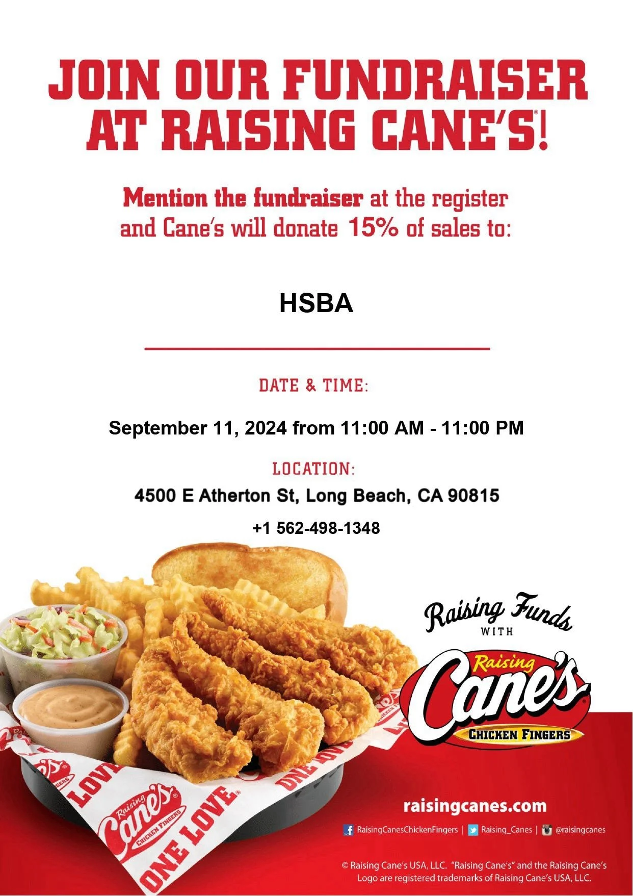 Raising Cane's Fundraiser