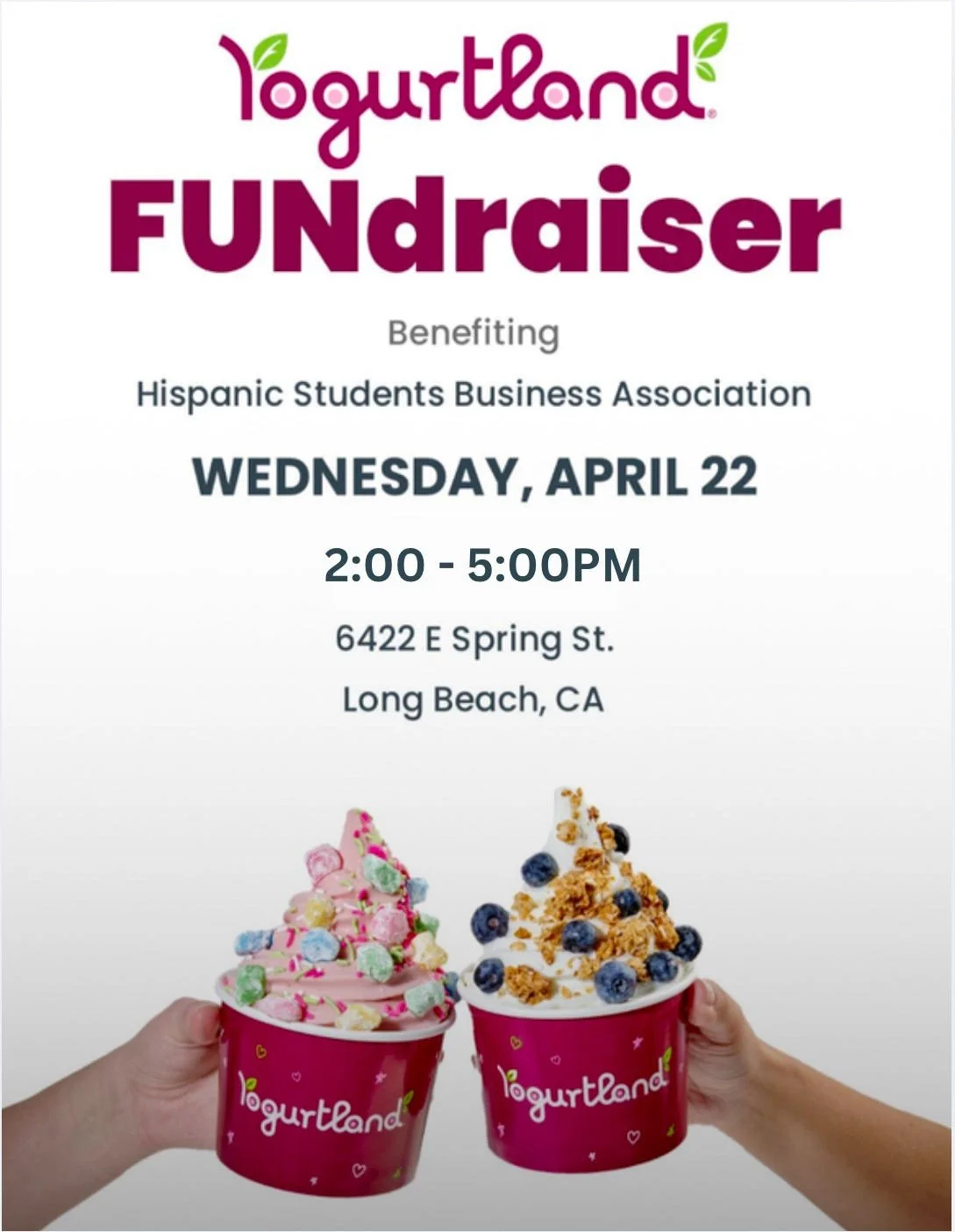 Yogurtland Fundraiser 🍦