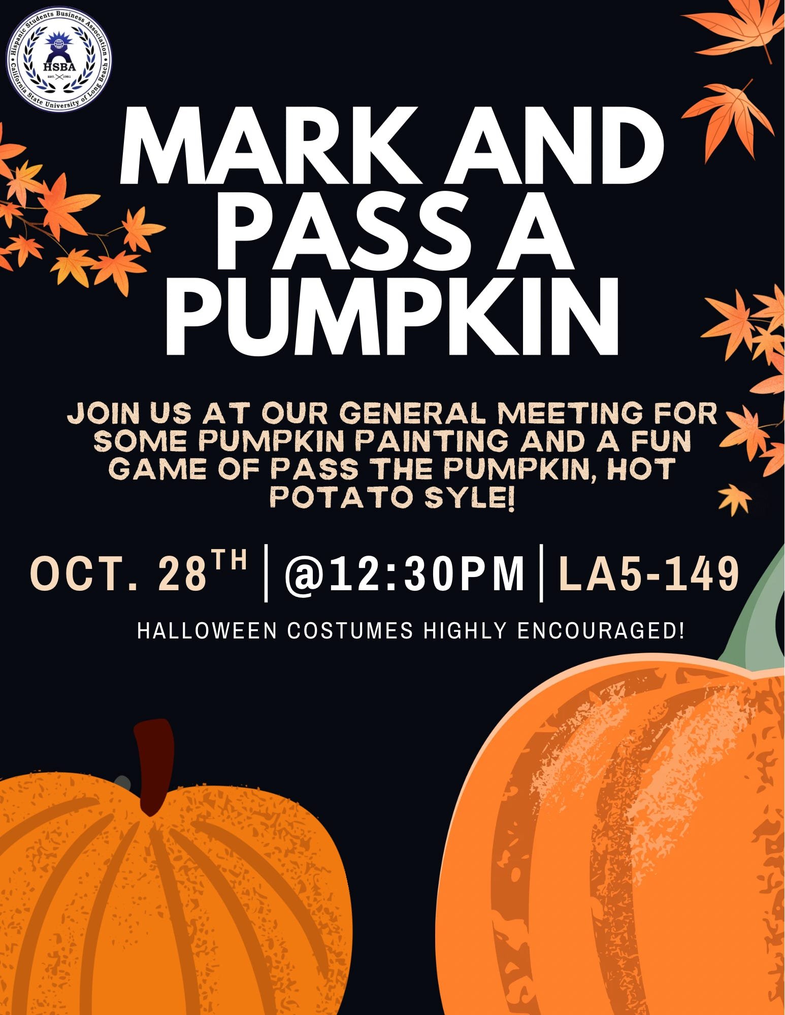 General Meeting: Mark and Pass a Pumpkin