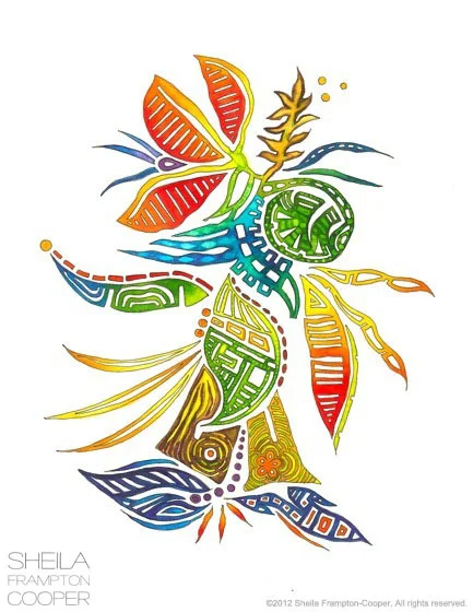 Electric Faerie of the Getty Garden (original artwork)