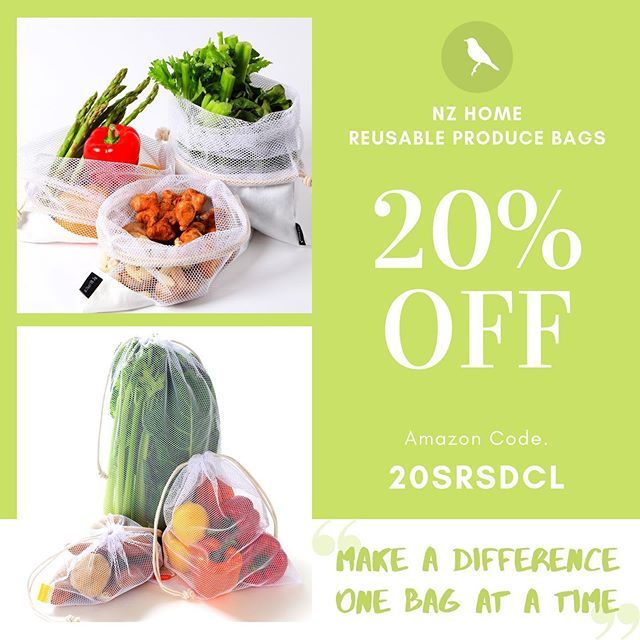 As part of our Summer Sale no. 2 we&rsquo;re offering a mighty 20% off our Reusable Produce Bags. Head to https://www.amazon.com/gp/mpc/A1QYQCWGRCJ5DD and use the code: 20SRSDCL at the checkout! #reusablebags #producebags #nomoreplasticbags