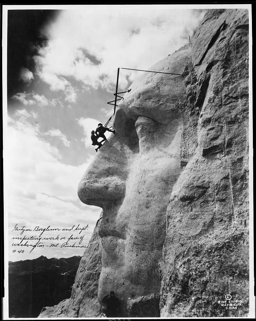 Mount Rushmore National Memorial (1927-1941), Gutzom Burglom. Black Hills, South Dakota. (Image: Via Library of Congress)