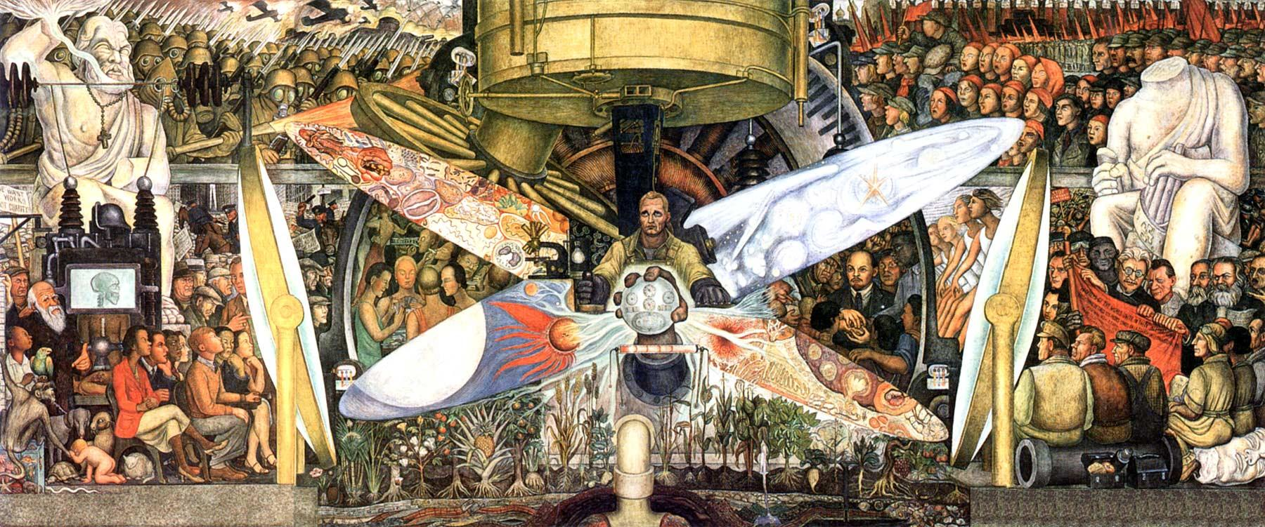 Man at the Crossroads (1933), Diego Rivera. New York City. (Image: Via Wikimedia Commons)