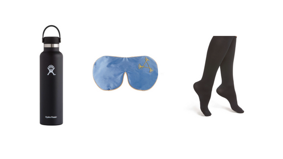 THE COMFORT ESSENTIALS: Hydroflask Water Bottle , Aromatherapy Associates Eye Mask , VIM & VIGR Socks