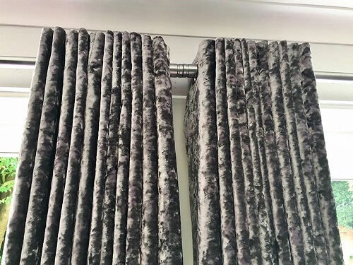 Case Study: Crushed velvet curtains with eyelets