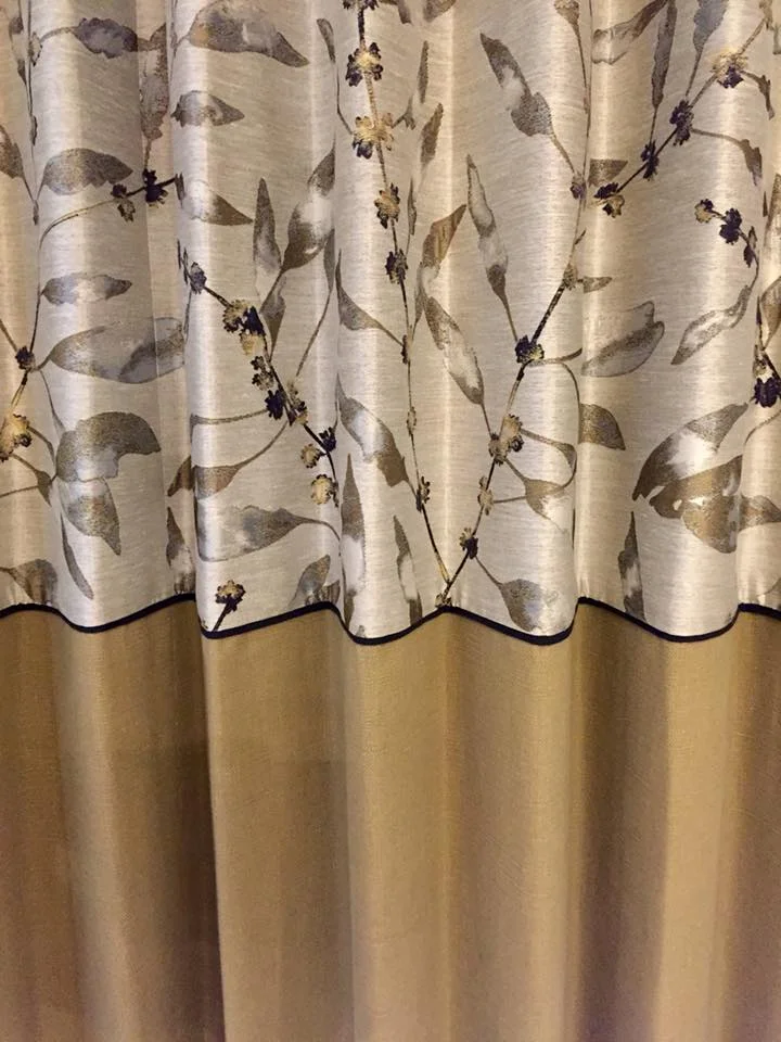 Hall curtains with contrasting lower half