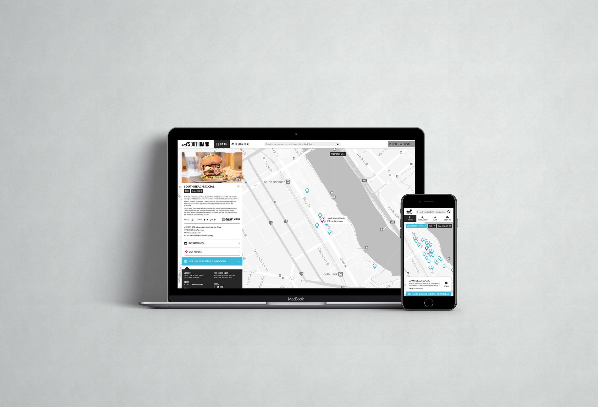 eatSouthBank.com.au Interactive Map